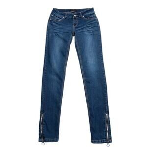 Rocawear Jeans Womens 3 - 27x32 Skinny Dark Blue Wash Denim Ankle Zip
